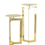 Conjunto de Castiçais Geométricos Dourados