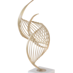Escultura Espiral Helix em Base de Mármore
