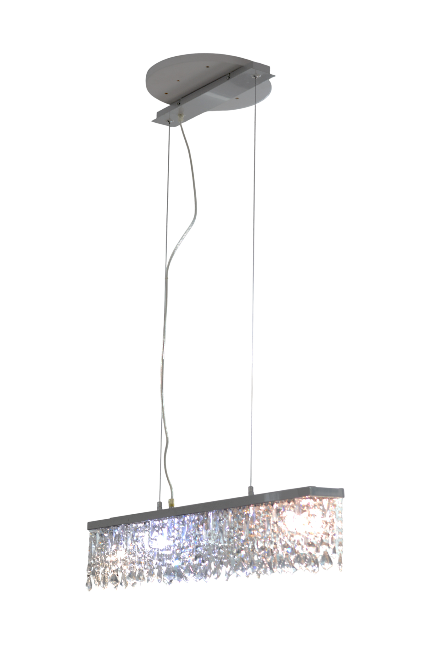 15 - CT Candeeiro Suspenso Retangular Cristais - Image 1