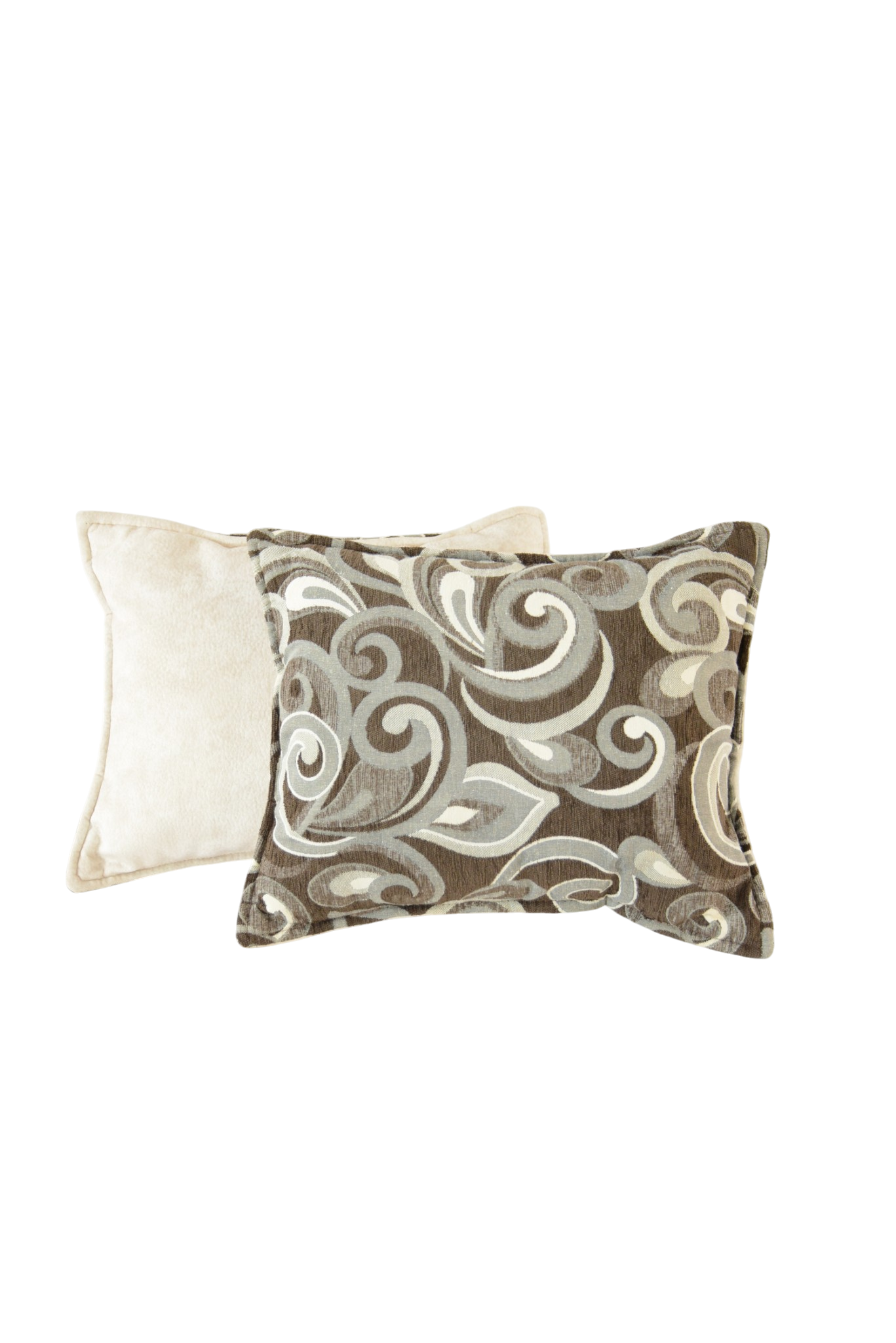 295 Conjunto de Almofadas Arabescos Barrocos Taupe e Creme - Image 1
