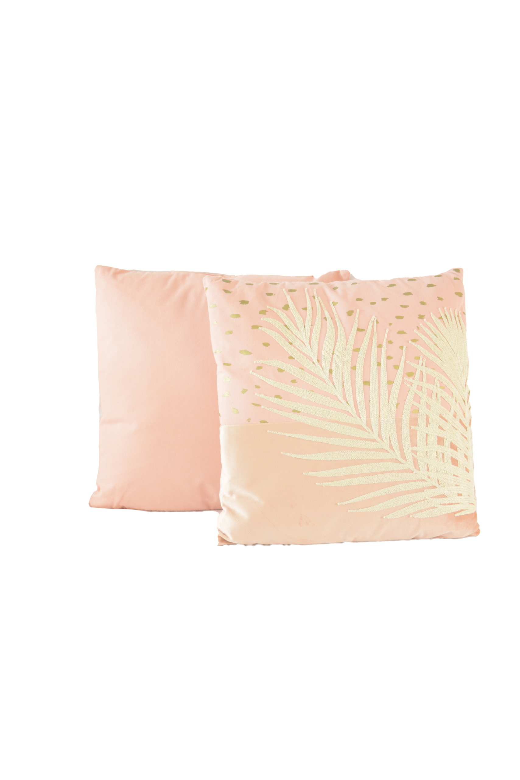 299 Conjunto de Almofadas Palmeira Dourada e Rosa-Pastel - Image 1