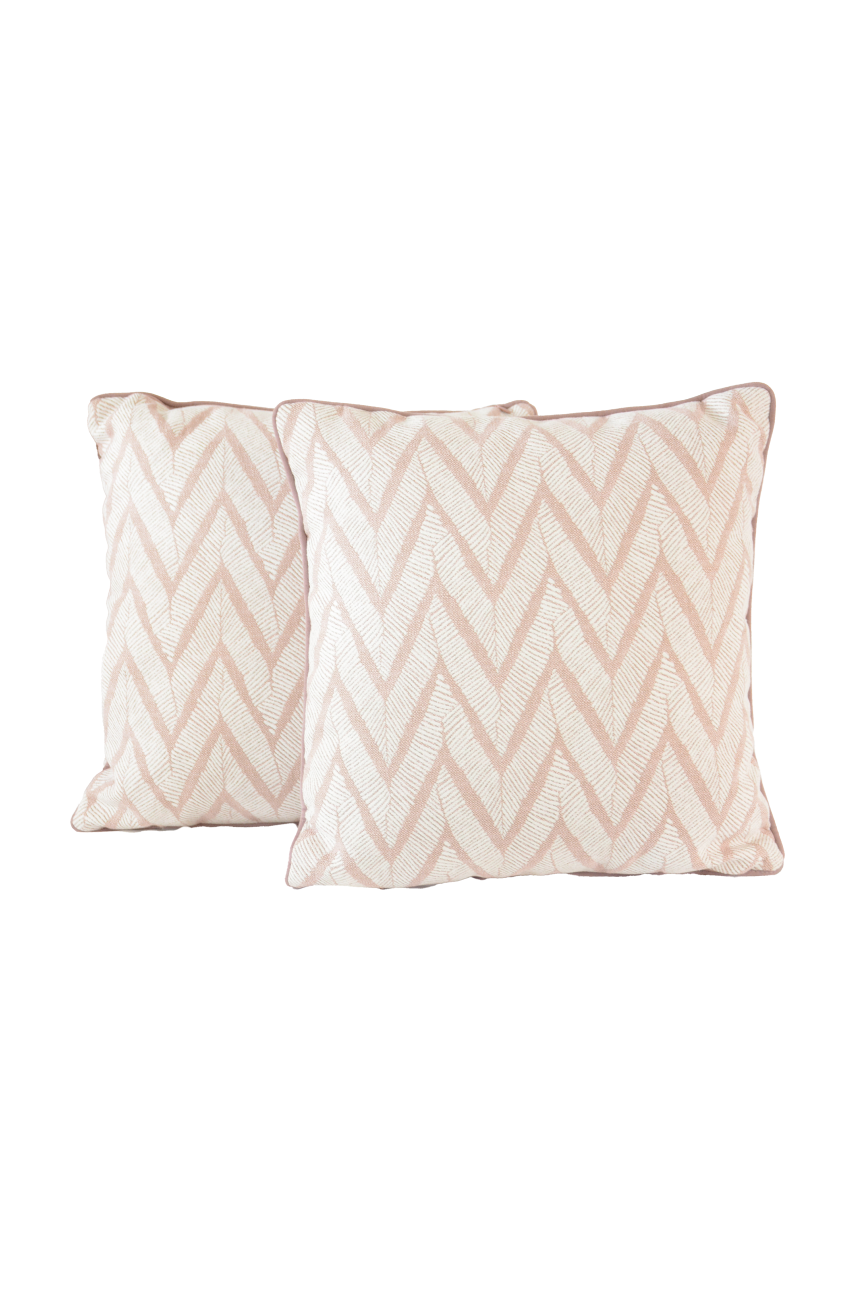 303 Conjunto de Almofadas Chevron Branco e Rosa - Image 1