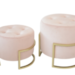 Conjunto de Puffs Velvet Gold