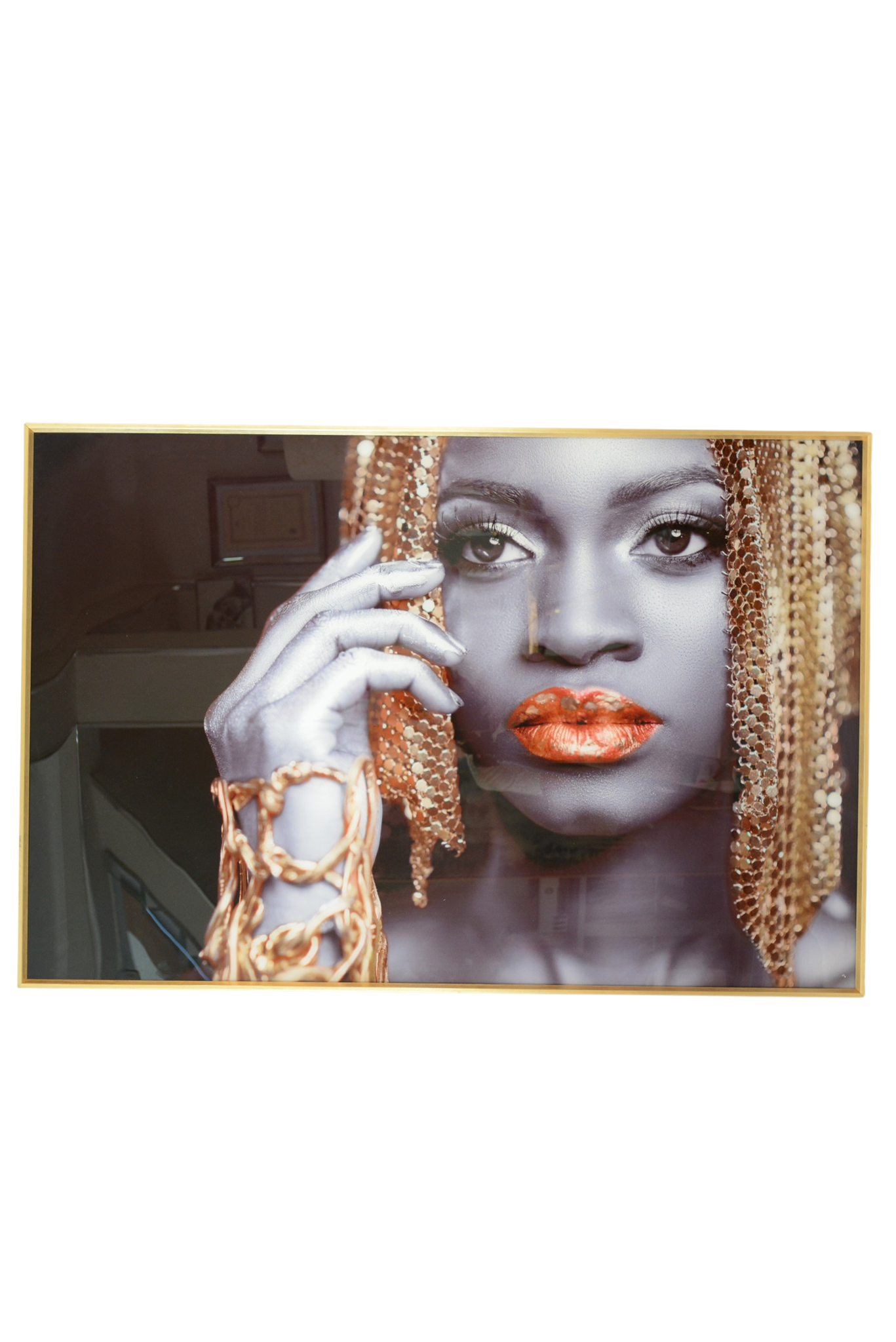 623 Quadro Fotografia de Moda "Gold Lips" - Image 1