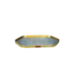 Bandeja Decorativa Orgânica Assimétrica com Borda Dourada