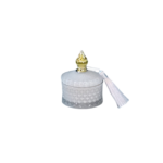 Mini Caixa Decorativa Azul-Gelo com Vela e Borla Dourada