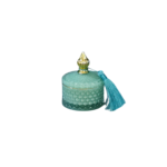Mini Caixa Decorativa Verde-Turquesa com Vela e Borla Dourada
