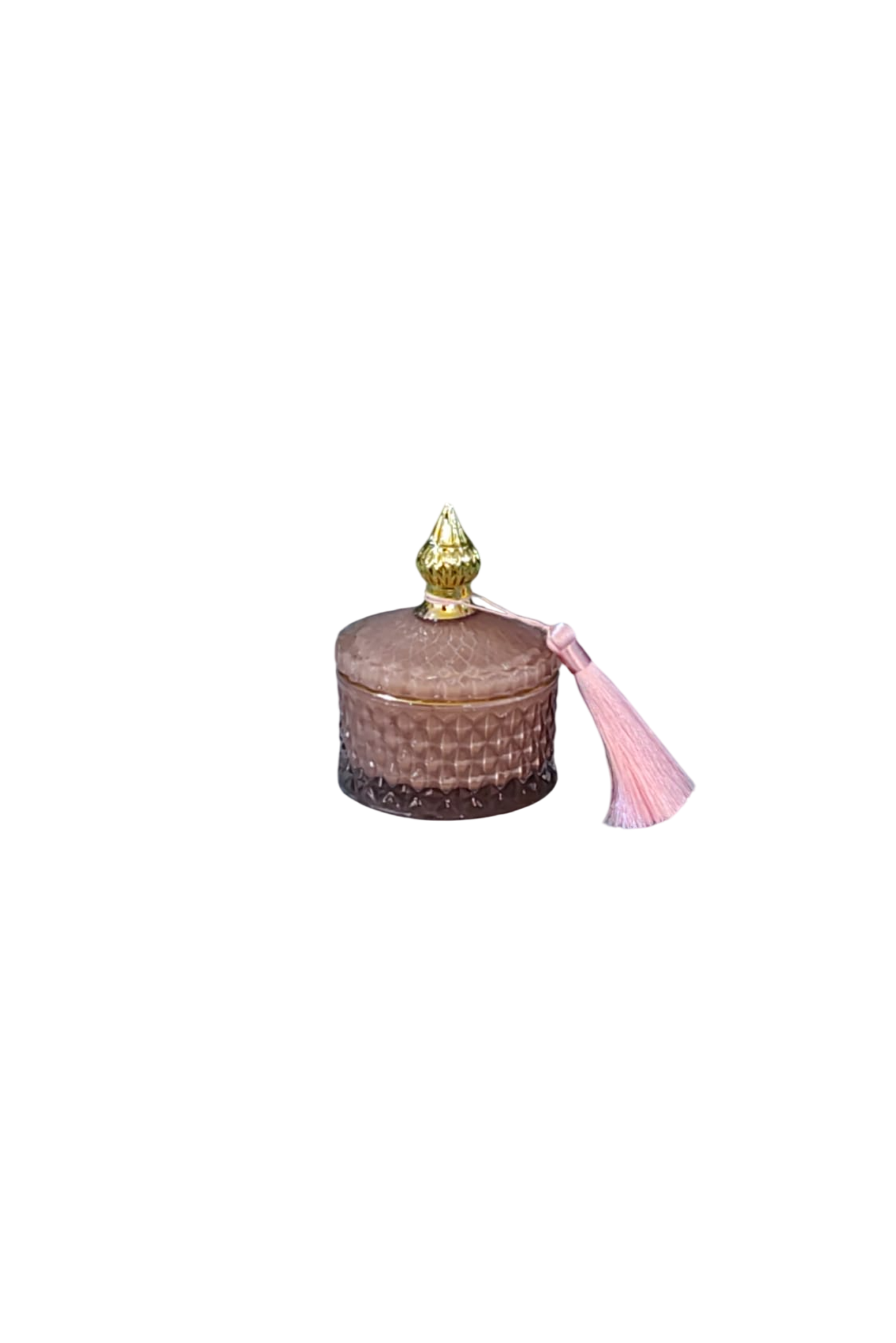 224 Mini Caixa Decorativa Rosa-Blush com Vela e Borla Dourada - Image 1