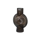 Jarra Escultural Circular Castanho-Escuro Grande