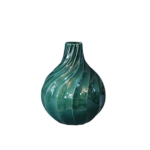 Jarra Esférica Esmeralda Textura Espiral Grande