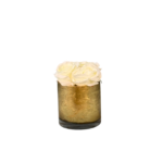 Arranjo de Rosas Brancas em Vaso Dourado