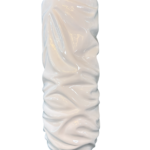 Vaso Alto Branco com Textura Drapeada