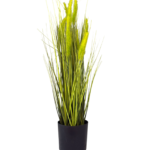 Planta Artificial Capim Verde em Vaso Preto